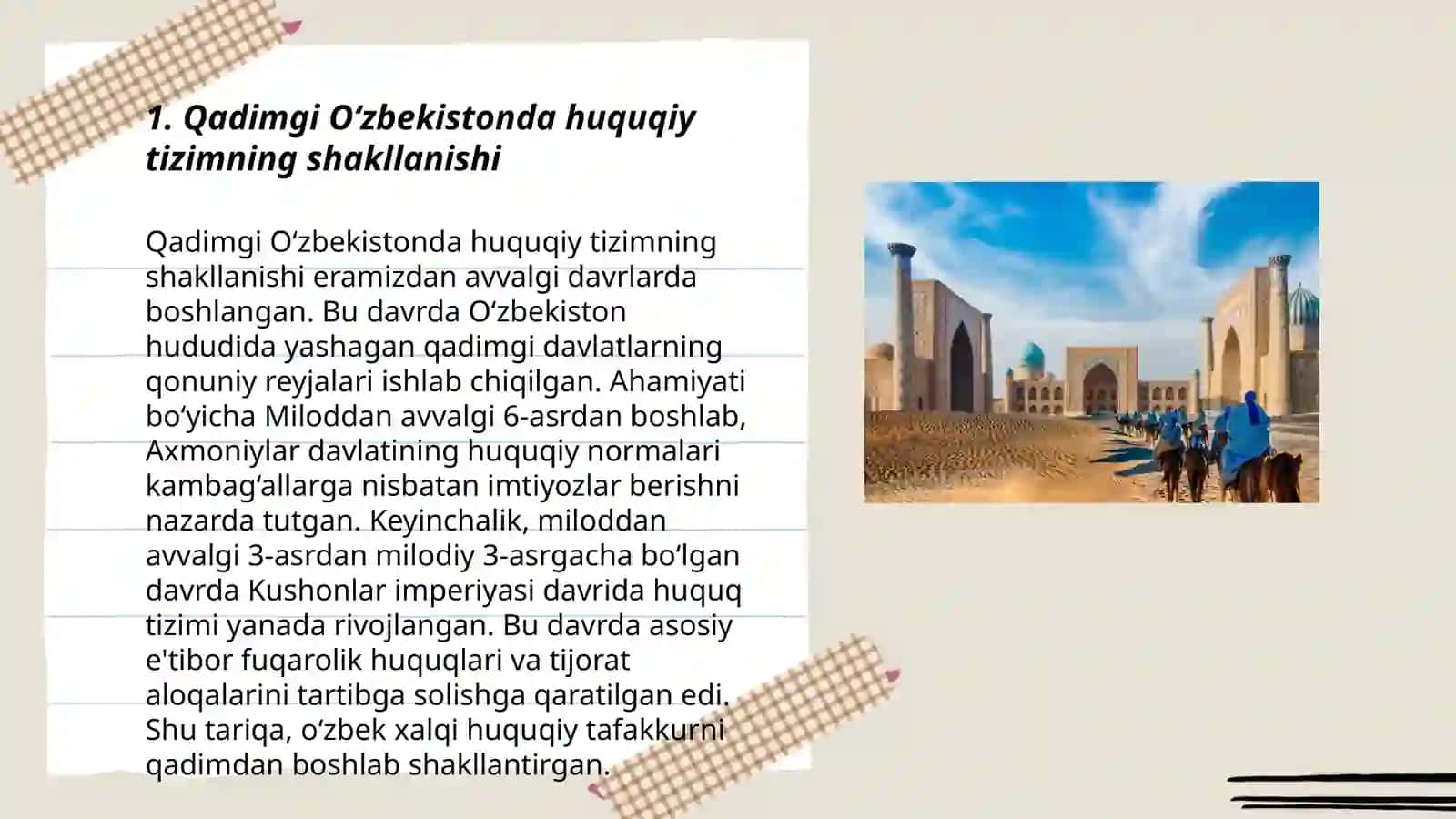 Qadimgi Oʻzbekistonda huquqiy tizimning shakllanishi 3