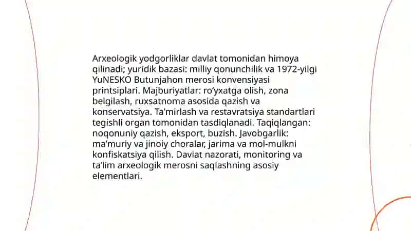 Arxeologik yodgorliklarni konservatsiya qilish va saqlash 3