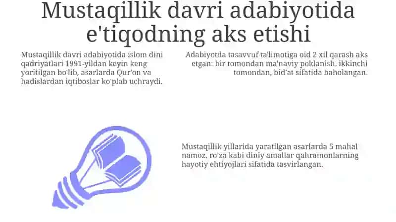 Mustaqillik davri adabiyotida e'tiqod va ishonch 3