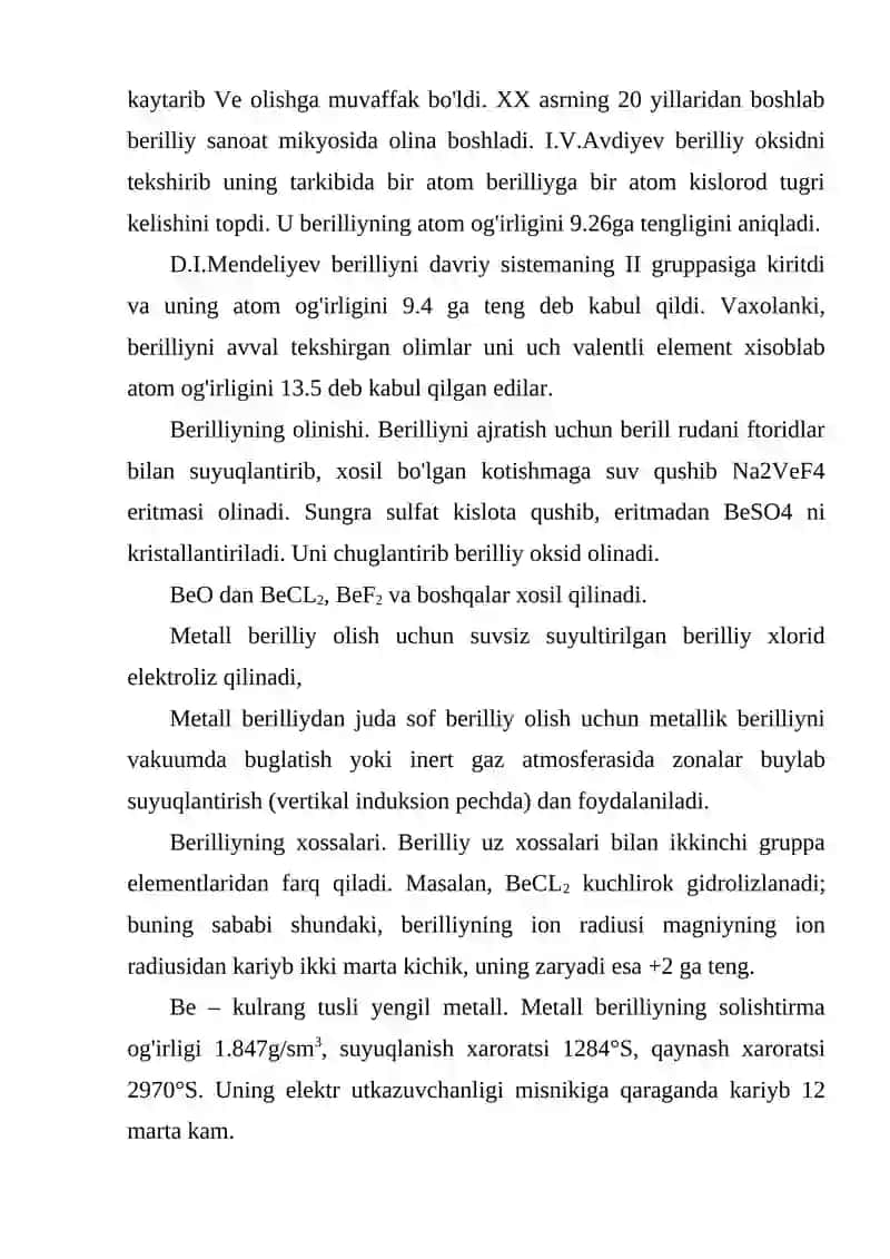 Davriy sistemaning ikkinchi gruppa elementlari 3