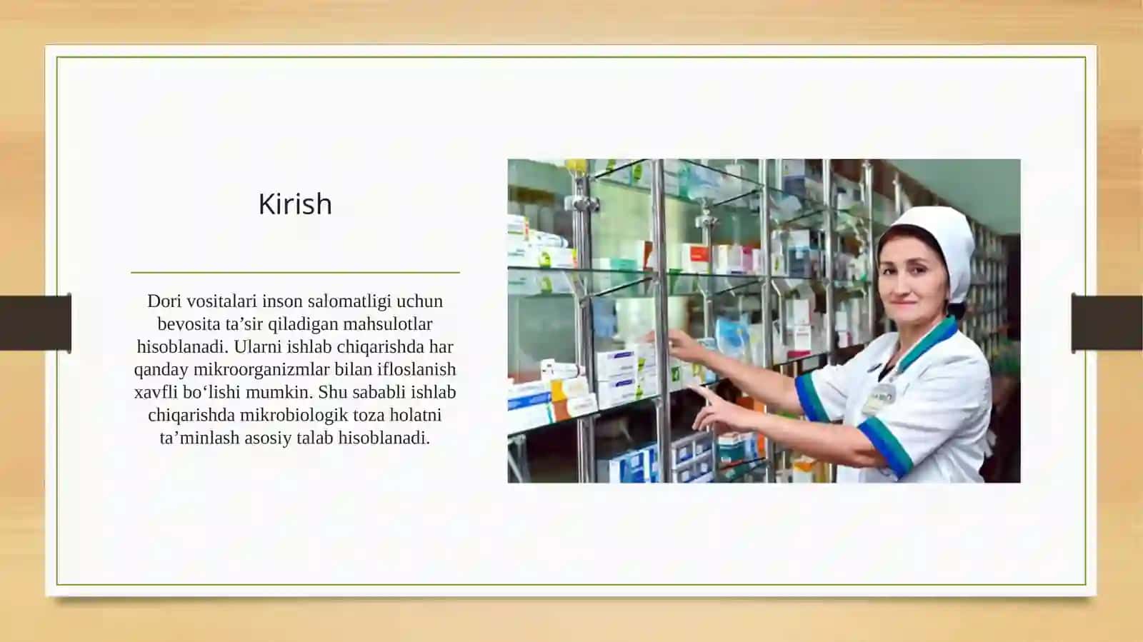 Dori vositalarini ishlab chiqarishda MTH larning o’rni va ahamiyati 3