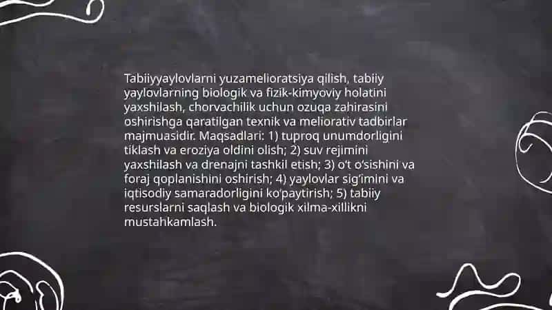 Tabiiyyaylovlarni yuzamelioratsiyaqilish yo‘llari 3