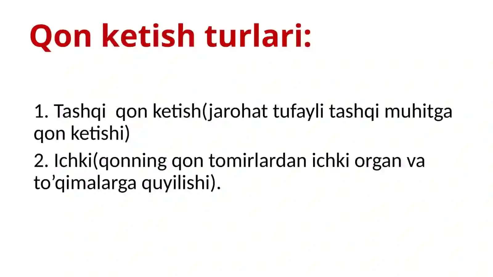 1-IDUM biologiya o’qituvchisi Turdaliyeva Dilfuzaning “Tomirlardan qon ketganda birinchi yordam ko’rsatish”mavzusidagi dars taqdimoti 3