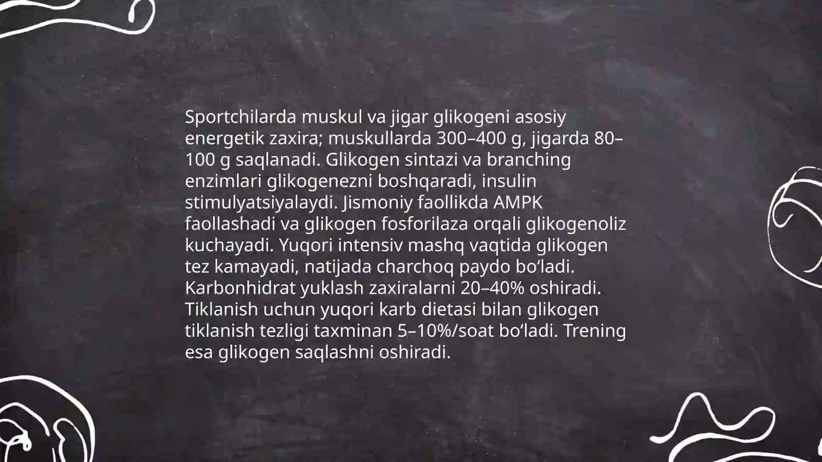 Sportchilar uchun ovqatlanishning biyokimyoviy asoslari va uning samaradorligi 3