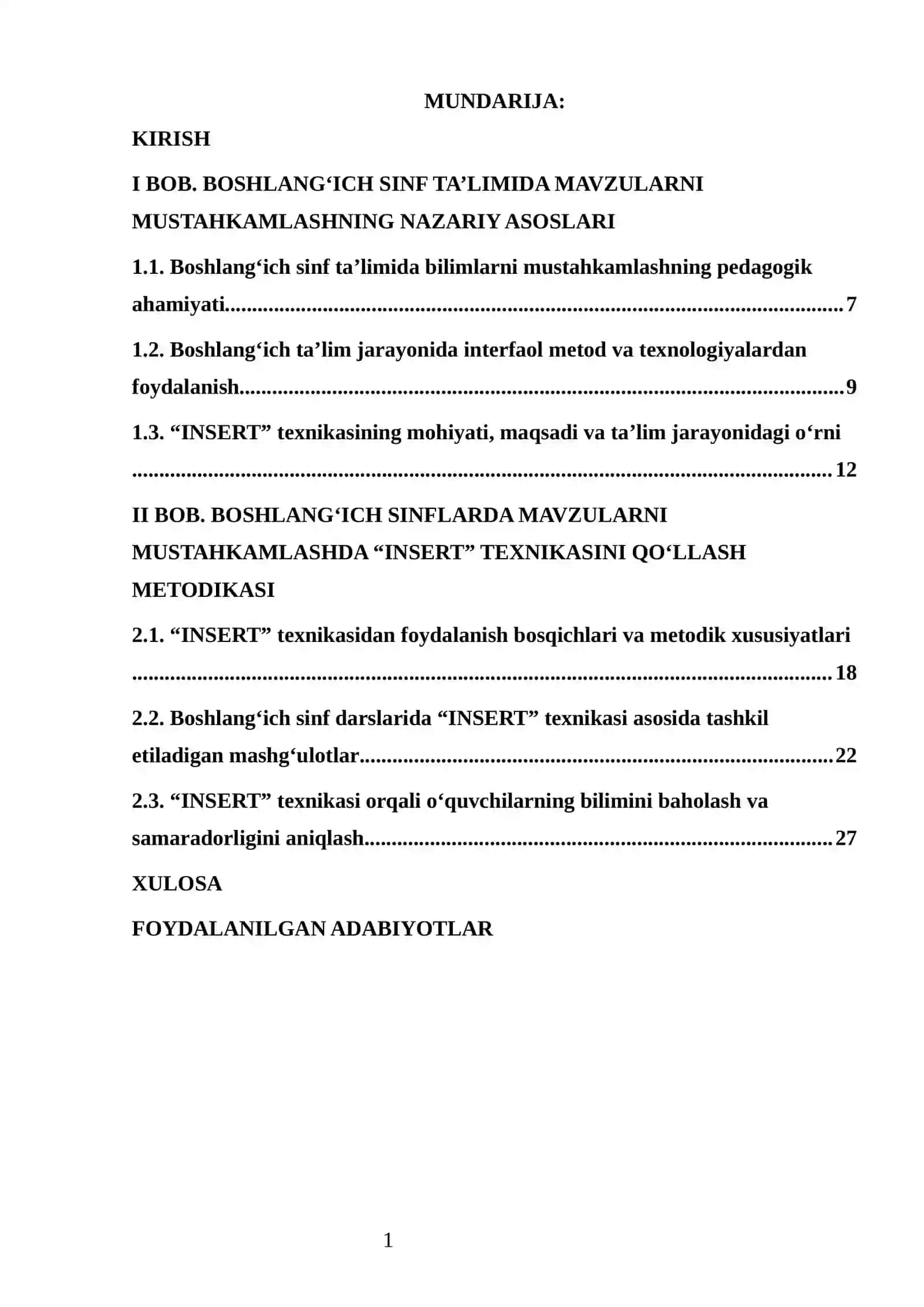 Boshlang‘ich sinflarda o’rgatilgan mavzularni mustahkamlashda “INSERT” texnikasidan foydalanish 3
