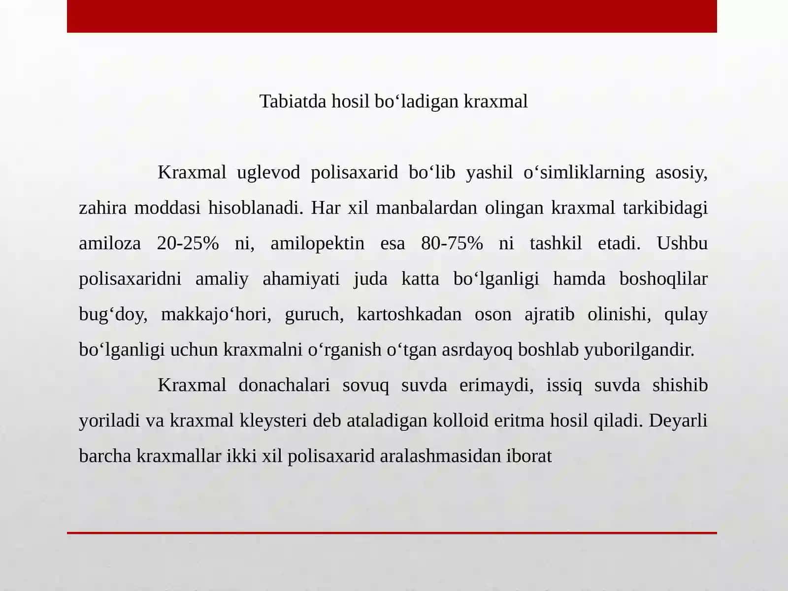 КРАХМАЛДАН ҚАНД МОДДАЛАРИ ОЛИШ ТЕХНОЛОГИЯСИ 3