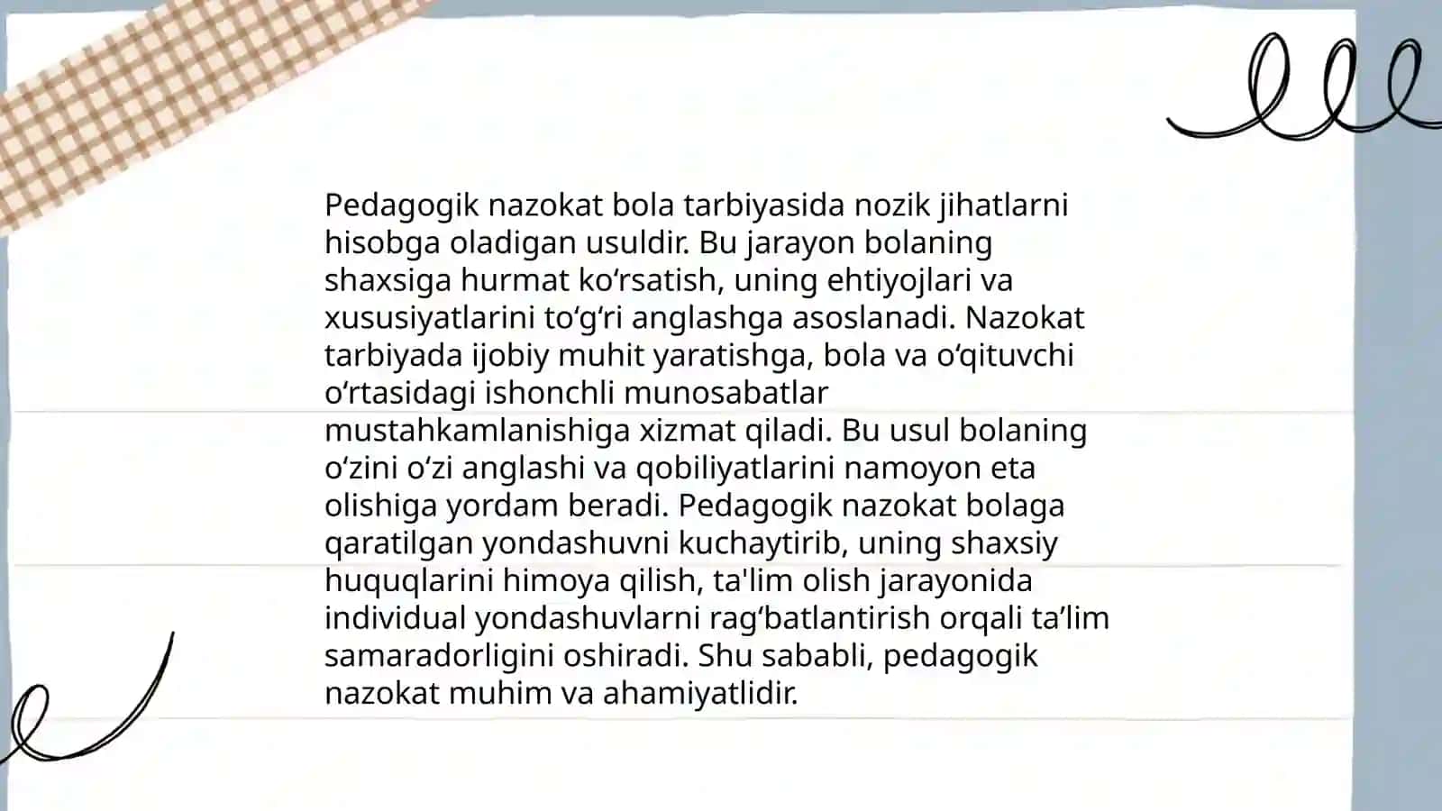Pedagogik nazokat, va xushmuomalalik, kasbiy pedagogik dilkashlikning o'quvvchi xulq atvorida shakllanishi 3