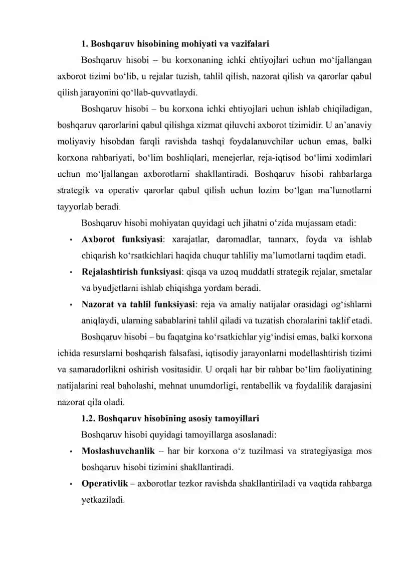 BOSHQARUV HISOBIDA ASOSIY KO‘RSATKICHLARNI REJALASHTIRISH VA BOSHQARISH 3
