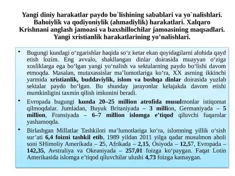 Yangi Diniy Ta'limotlar va Sektalar 3