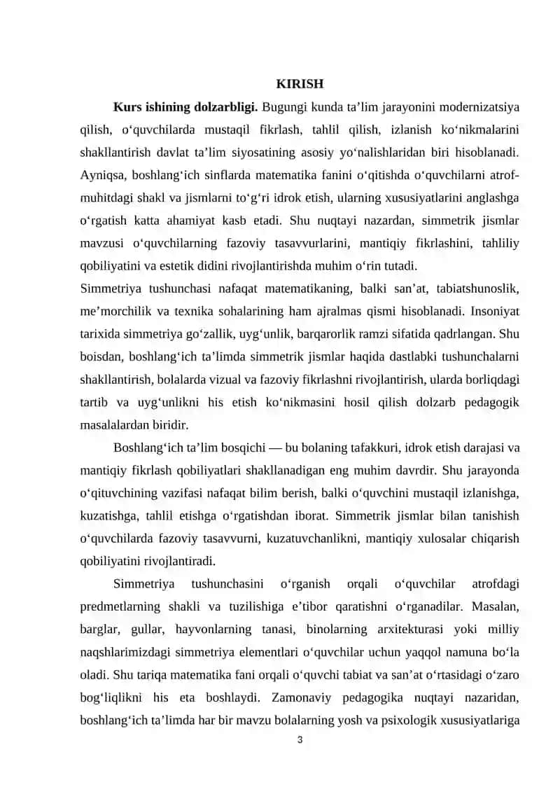 BOSHLANG‘ICH SINFLARDA SIMMETRIK JISMLAR HAQIDA UMUMIY MA’LUMOTLA. 3