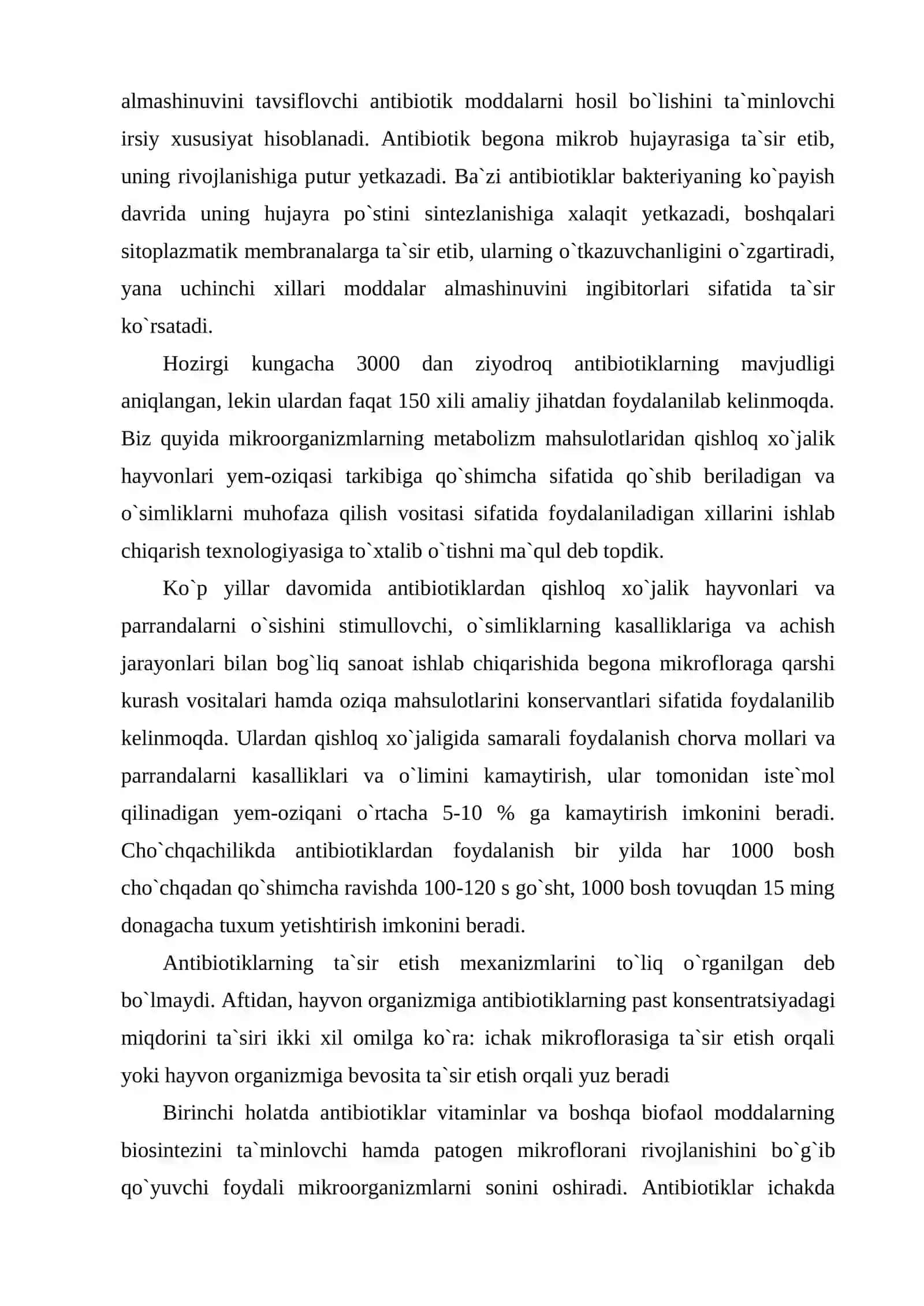 Qishloq xo'jaligi uchun antibiotik moddalarni biosintezlash texnologiyasi 3