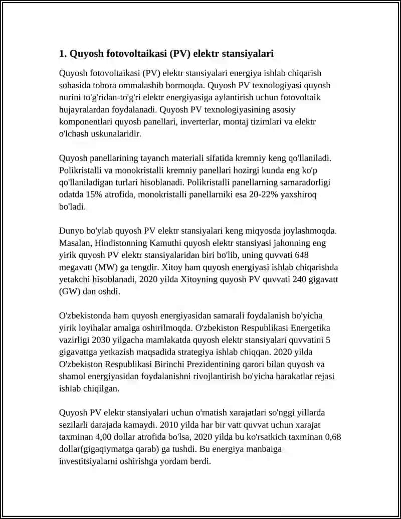 ELEKTR ENERGIYASINI ISHLAB CHIQARISHNI ZAMONAVIY USULLARI 3