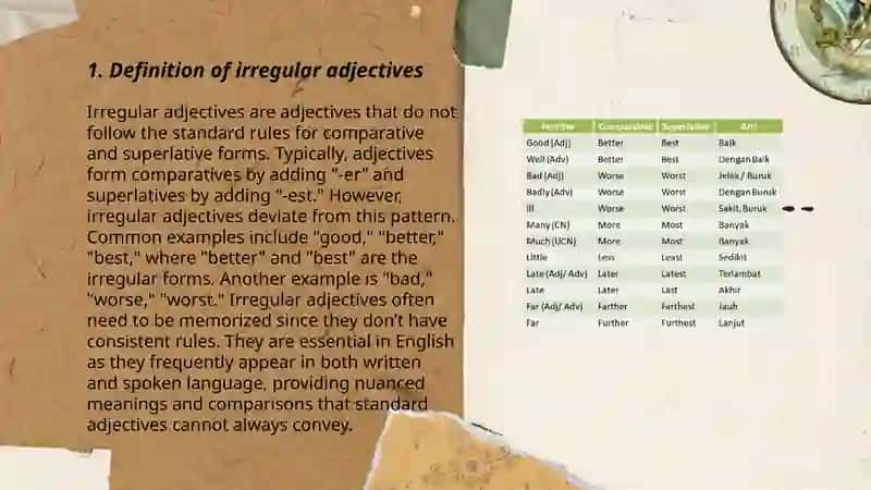 Irregular comparative and superlative adjectives 3