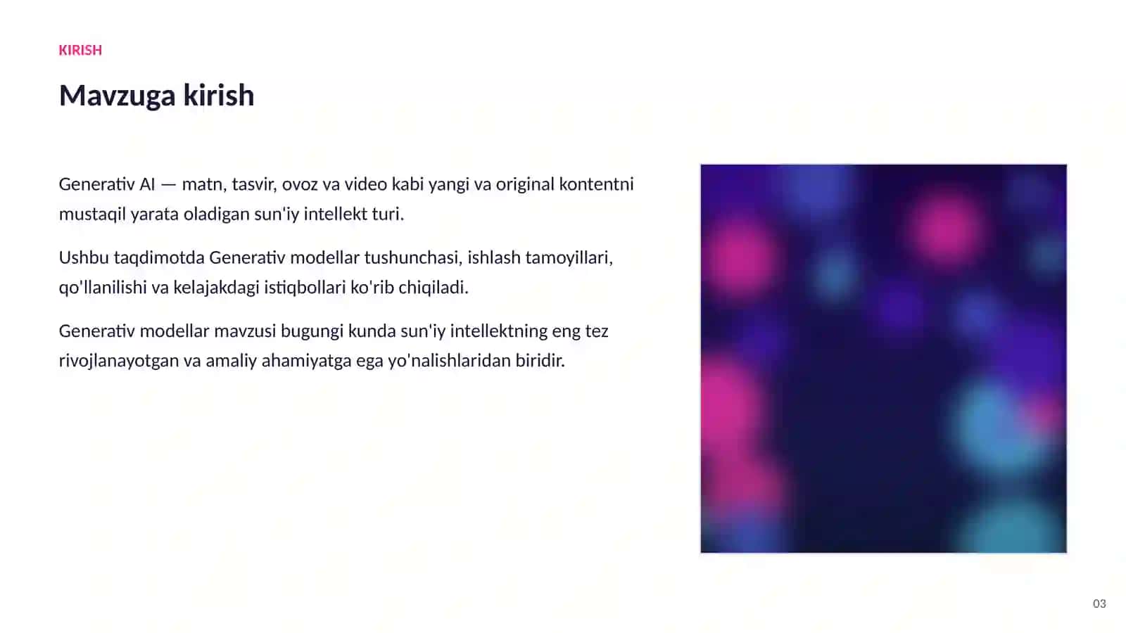 Generativ modellar — imkoniyatlar va istiqbollar 3