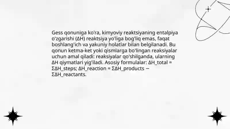 Gess qonuni va undan kelib chiqadigan xulosalar 3