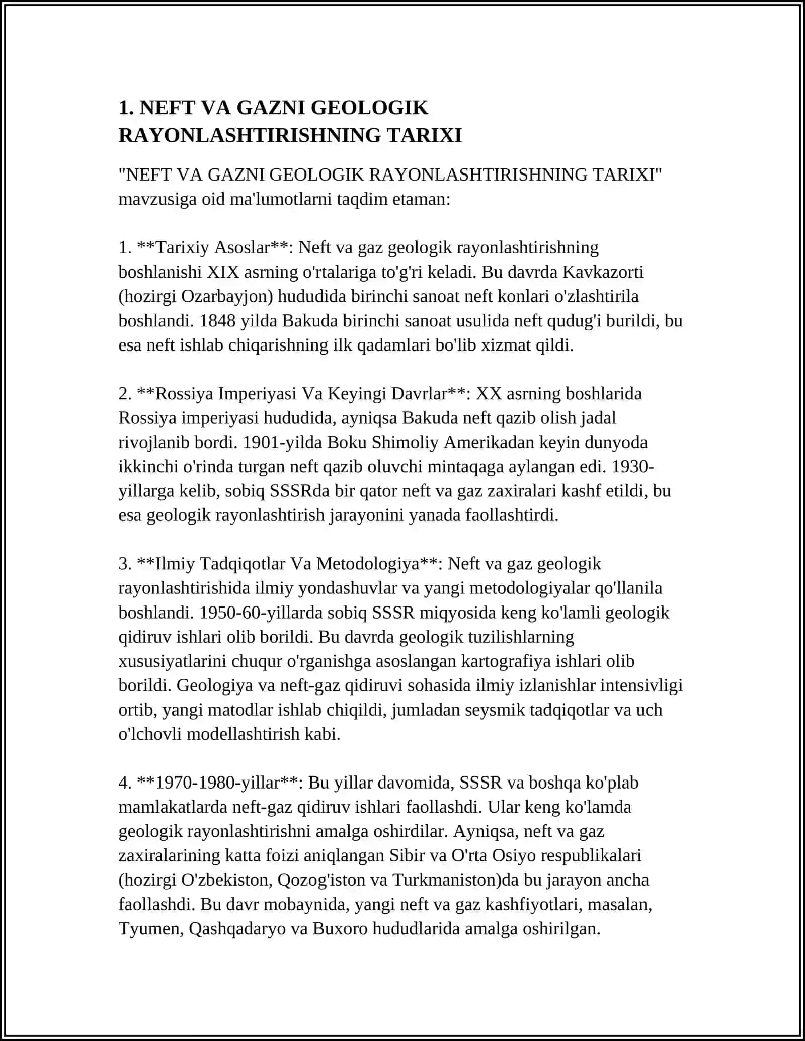 NEFT VA GAZNI GEOLOGIK RAYONLASHTIRISHNING TARIXI 3