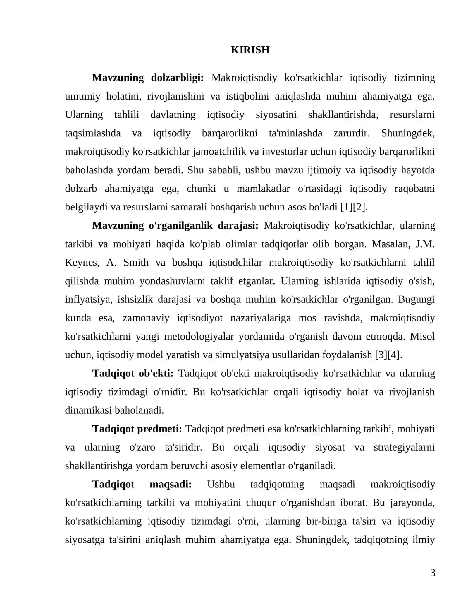 "Makroiqtisodiy ko'rsatkichlarning tarkibi va mohivati" 3