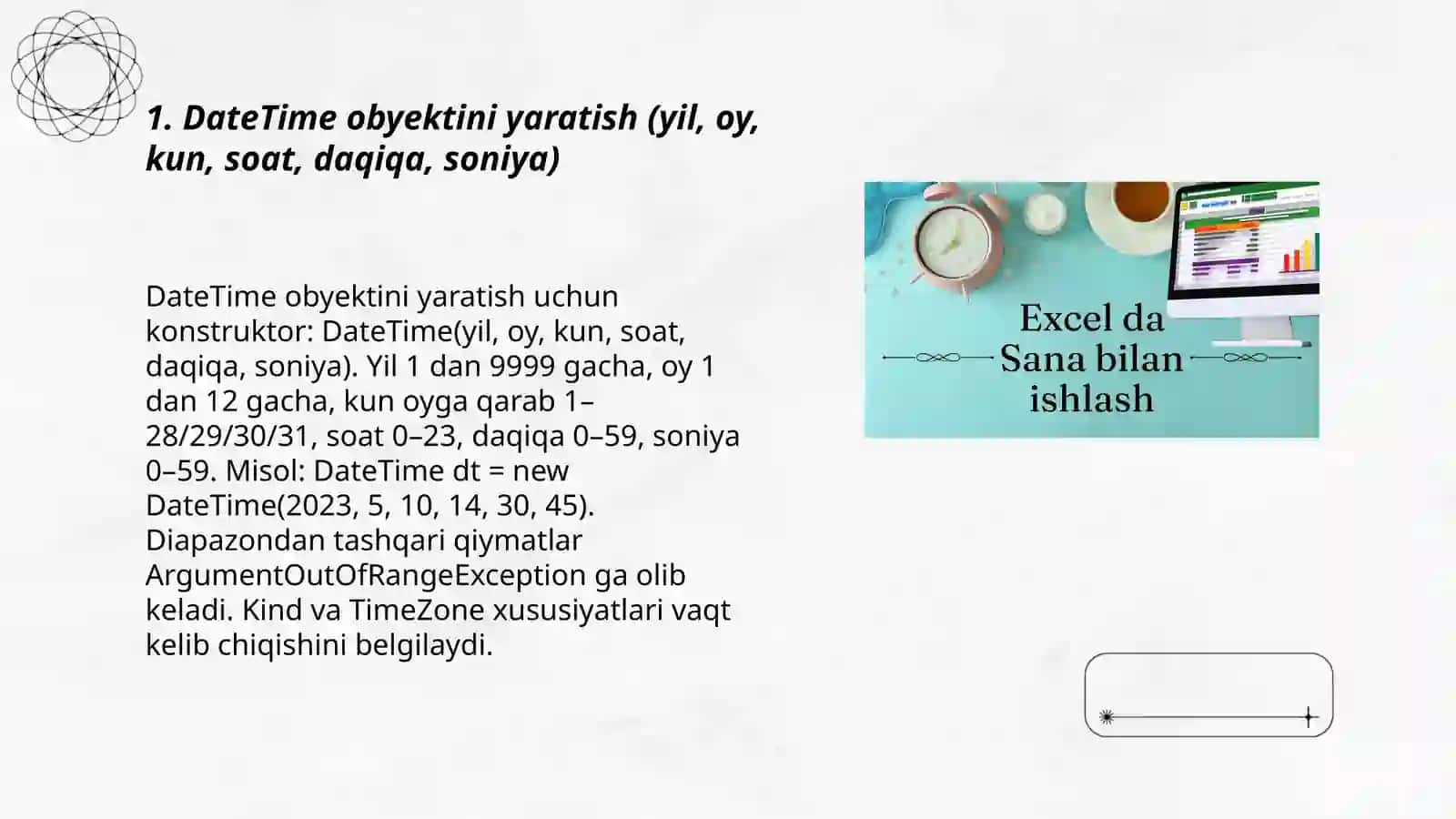 VAQT VA SANALAR BILAN ISHLASH 3