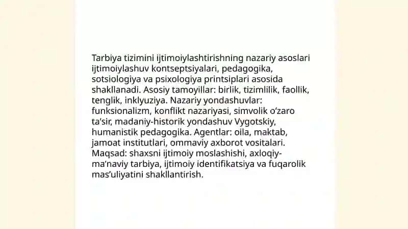 Tarbiya tizimini ijtimoiylashtirish 3