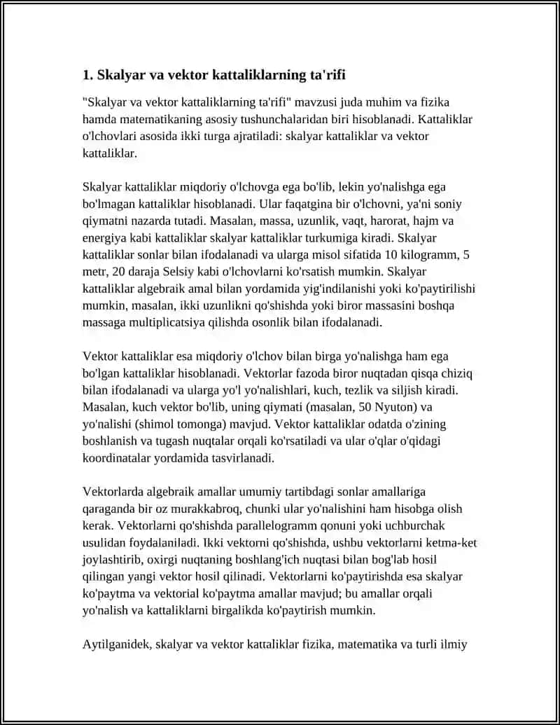 SKALYAR VA VEKTOR KATTALIKLAR 3