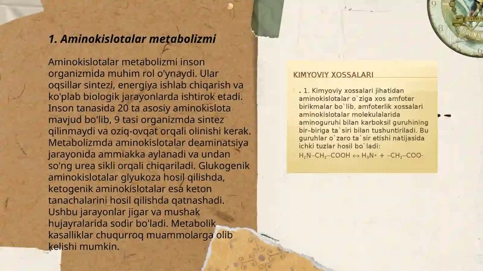 Aminokislotalar almashinuvining umumiy yoʻllari. Aminotransferazalar. Aminokislotalar dekorboksillanishi 3