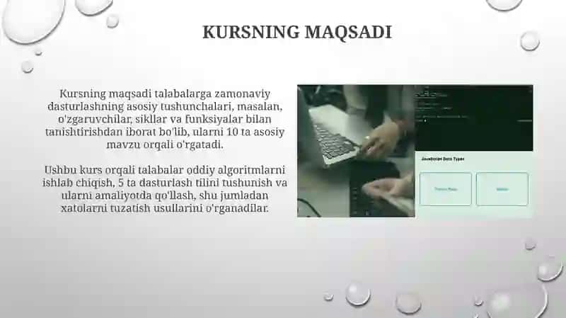 Dasturlash asoslari fanining umumiy tasnifi 3