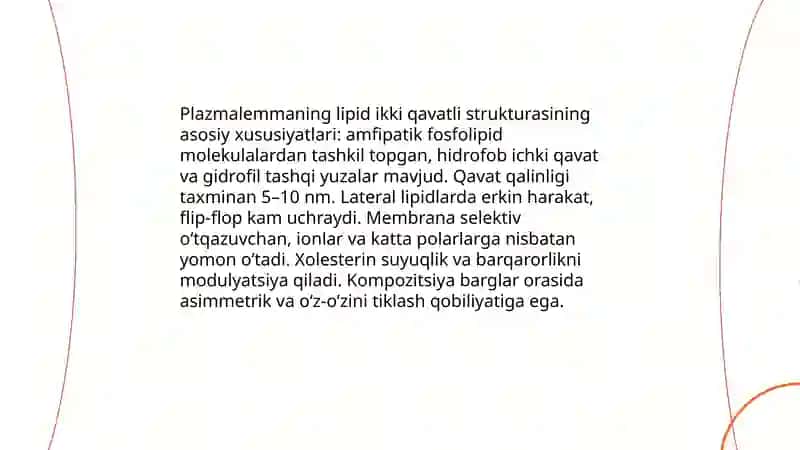 Plazmalemma va biologik mebranalar tuzilishi 3