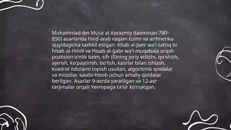 Arifmetika rivojlanishi asarlari 3
