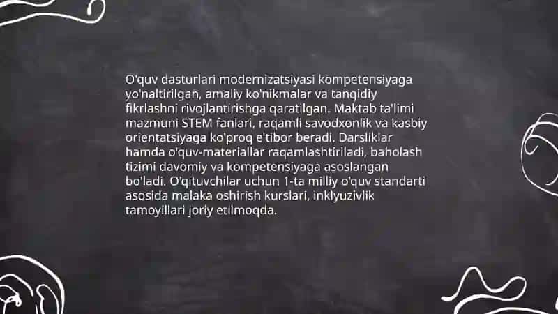 Yangi O'zbekistonda ta'lim sohasida amalga oshirilayotgan o'zgarishlar 3