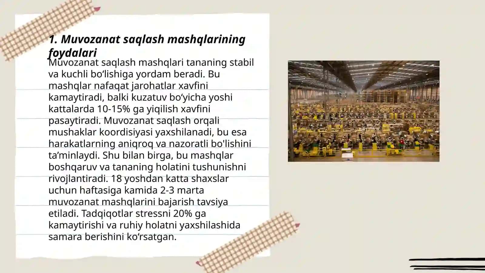 Muvozanat saqlash mashqlari 3
