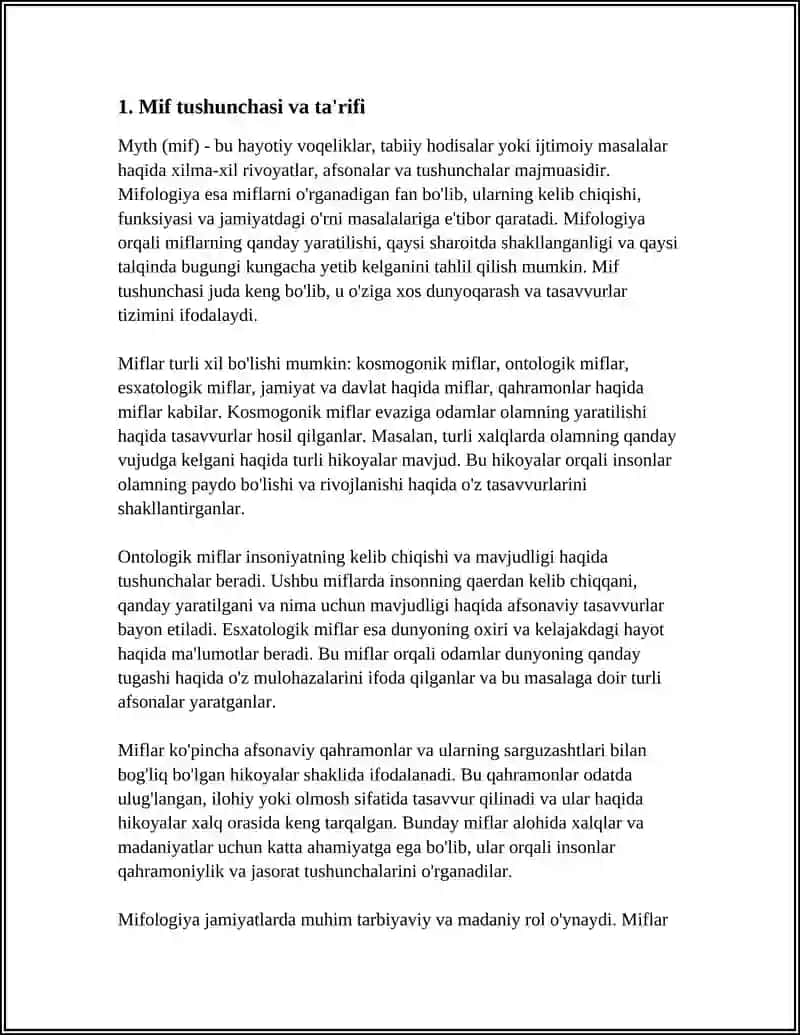 MITROLOGIYA BUYICHA ASOSIY TUSHUNCHALARVA TA'RIFLARNI O'RGANISH 3
