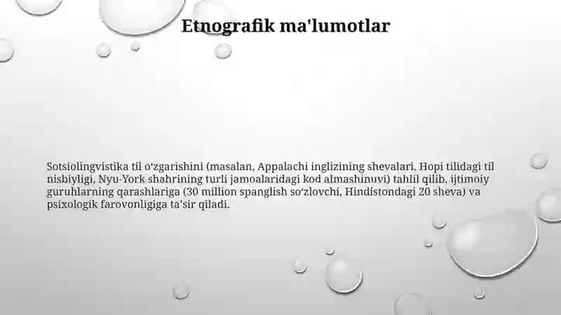 Sotsiolingvistika psixologiva va etnografiyani qamrab oluvchi tilshunoslik fani 3
