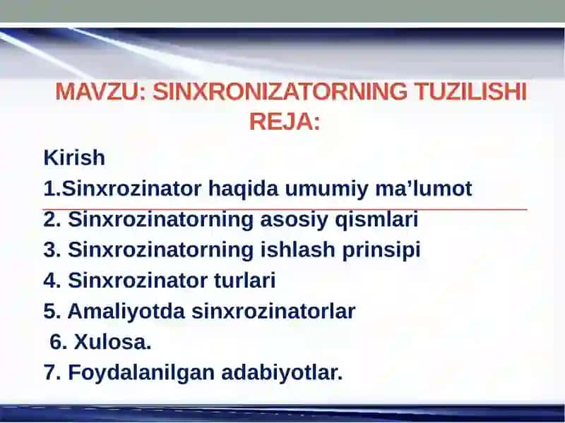 Sinxronizatorning tuzilishi 3