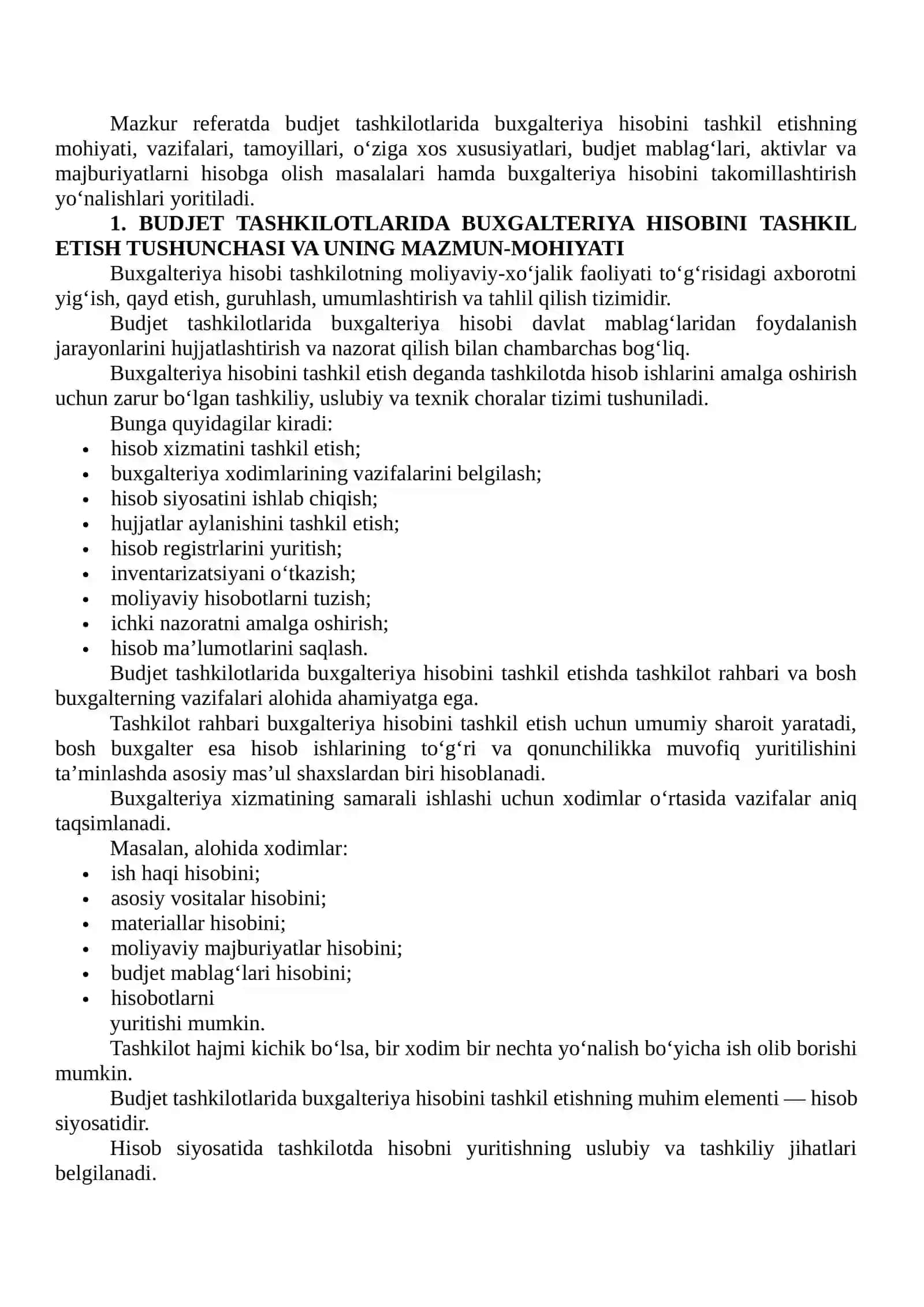 Buxgalteriya hisobini tashkil etishning o‘ziga xos xususiyatları 3