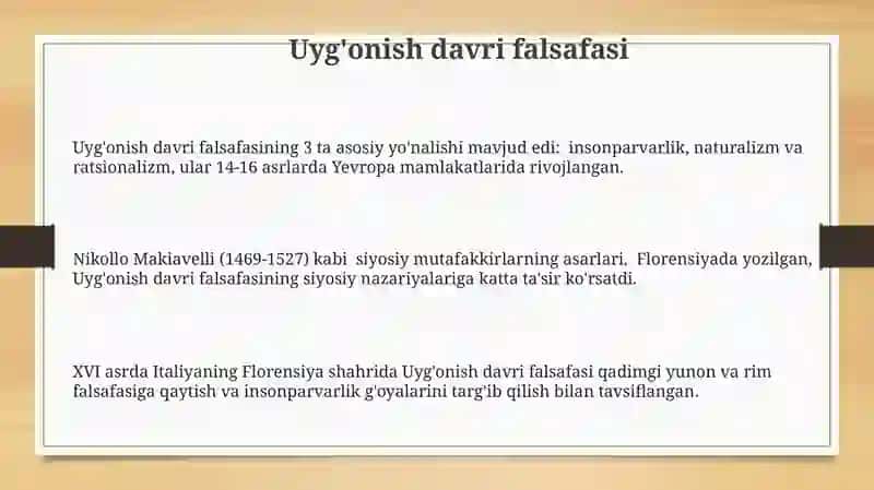 Falsafiy tafakkur taraqqiyoti bosqichlari:G'arb falsafasi 3