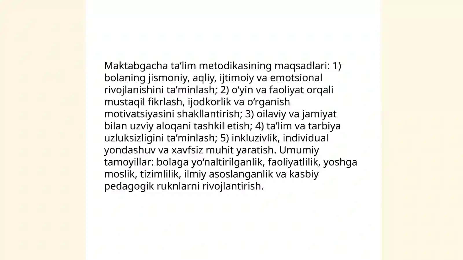 Maktabgacha taʼlim metodikasi fanining maqsad va vazifalari 3