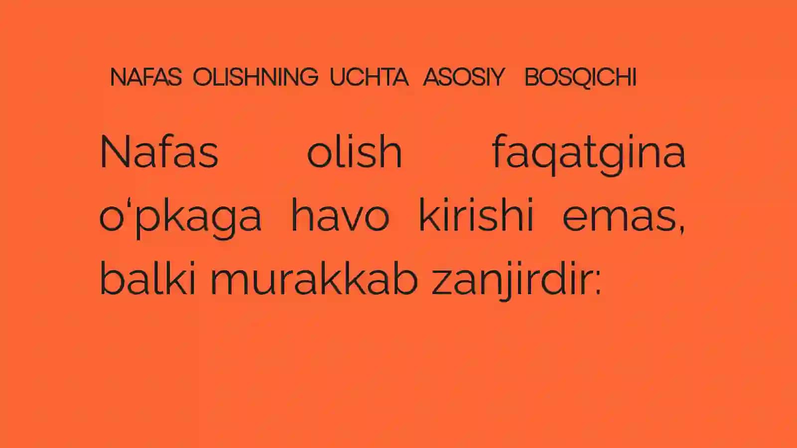 NAFAS TIPLARI. NAFASNING O'Z-O'ZINI BOSHQARISHI 3