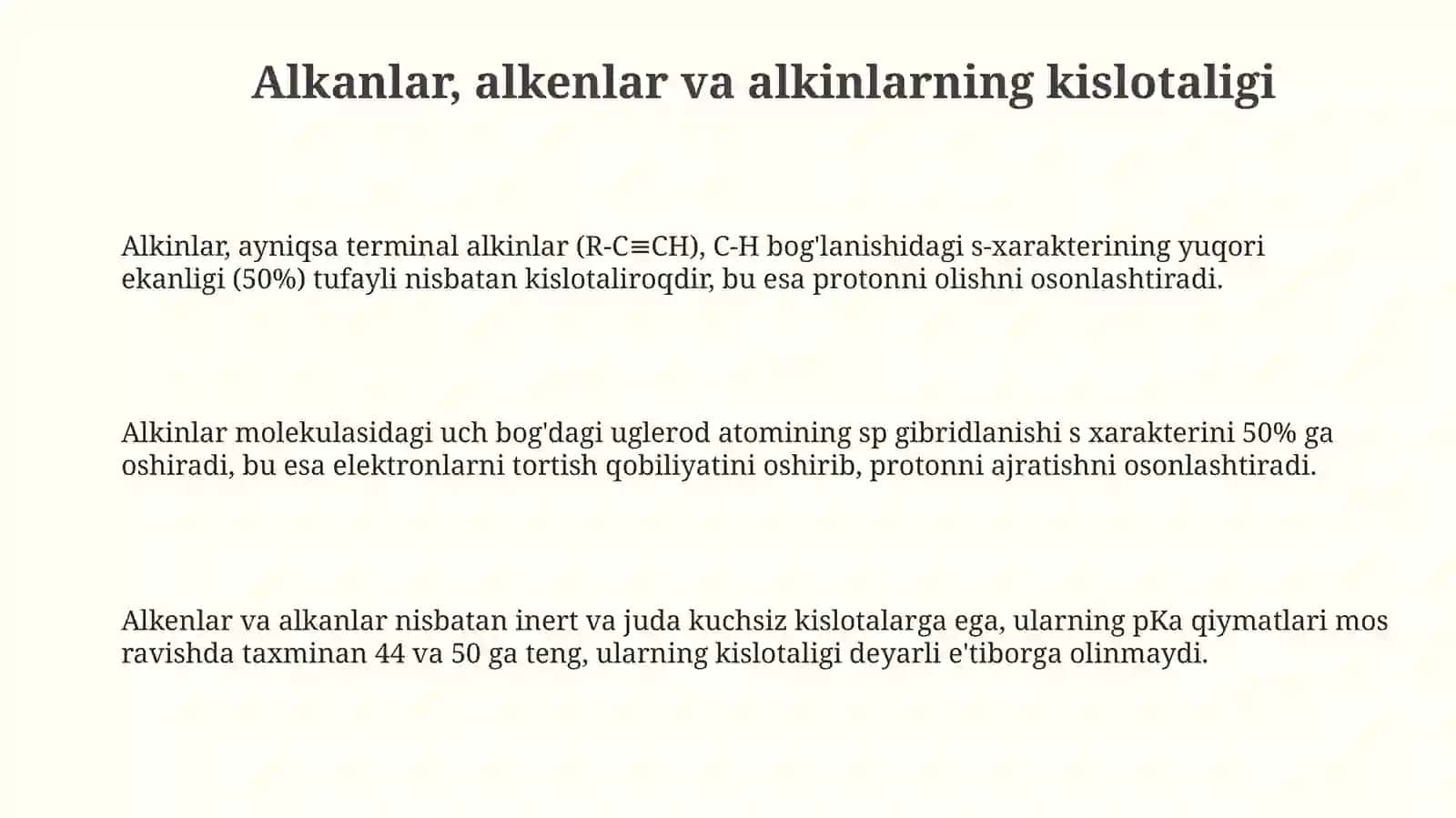 Organik birikmalarning kislotali va asosli xossalari 3