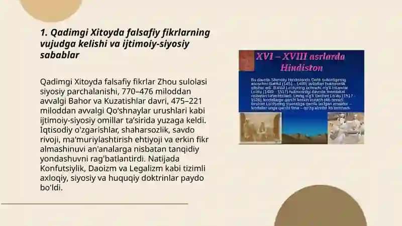Qadimgi Xitoy va Hindistonda falsafiy fikirlarni yuzaga kelishi va rivojlanishi 3