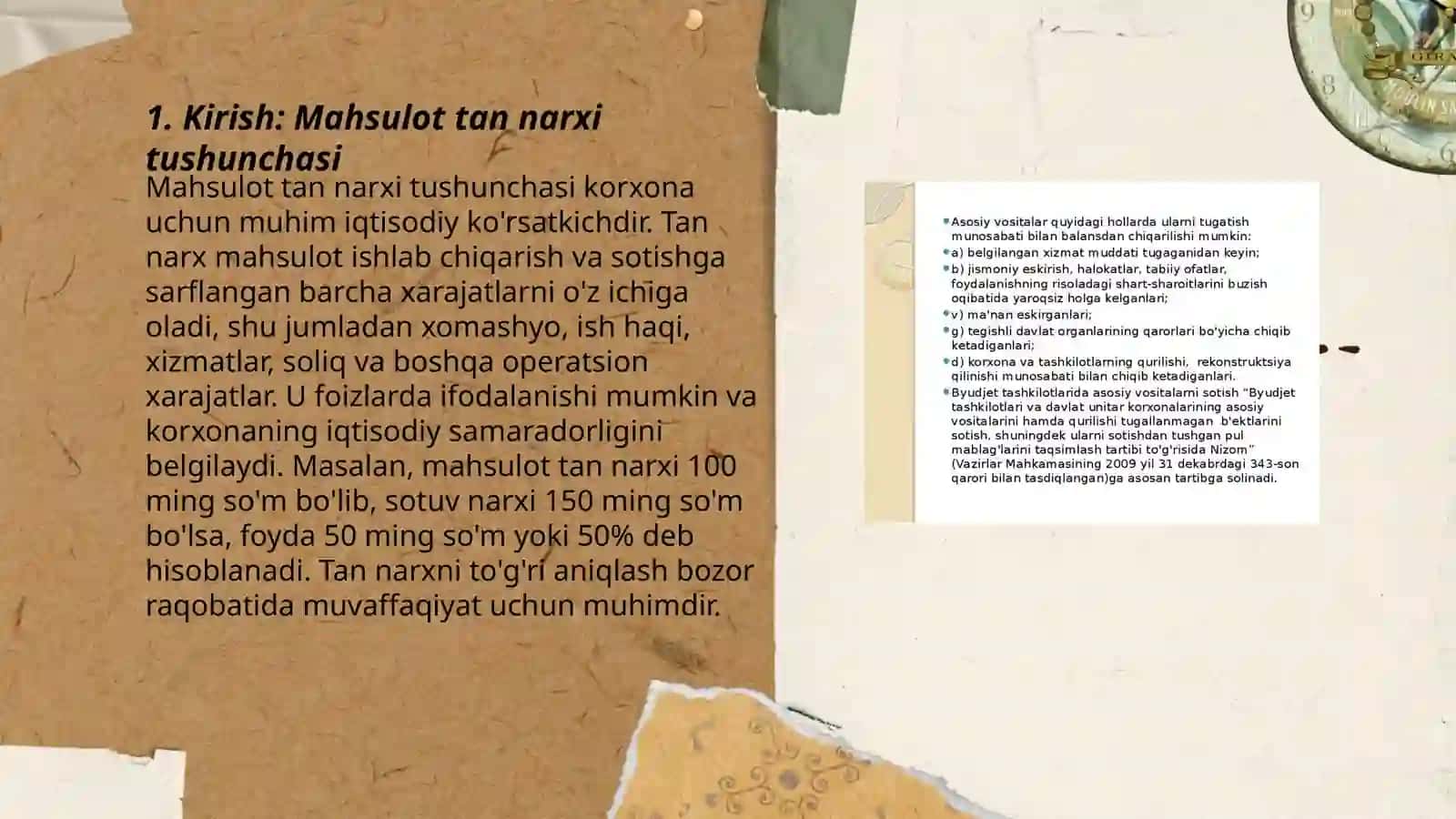 Mahsulot tan narxini taxlil etishda boshqaruv taxlilining asosiy vazifalari nimalardan iborat 3
