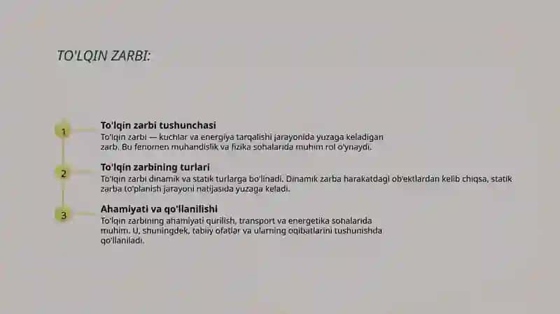 Tolqin zarbi. Jabrlanish zonalari tavsifi. Yorugʻlik ajralishi. Otuvchi nurlar 3