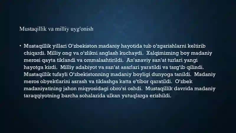 Mustaqillik yillarida madaniy va ma'rifiy taraqqiyot 3