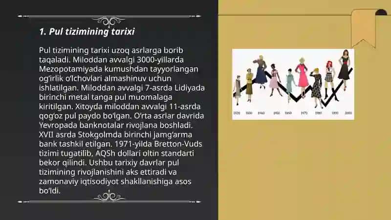 Pul tizimi evolyutsiyasi va uning turlari 3