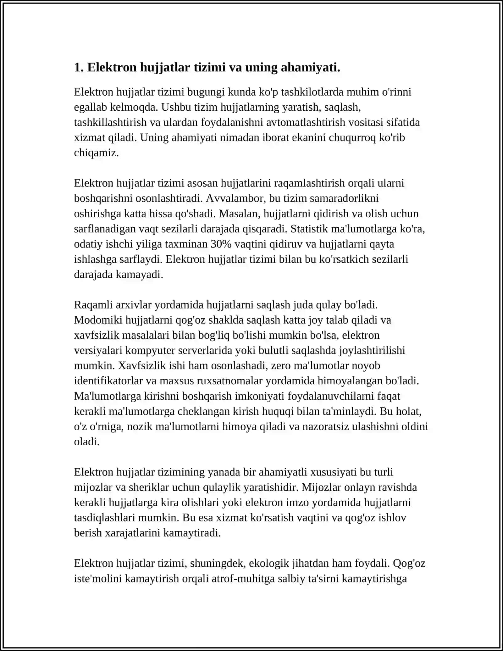HUJJAT AYLANISHI. ELEKTRON HUJJATLAR 3