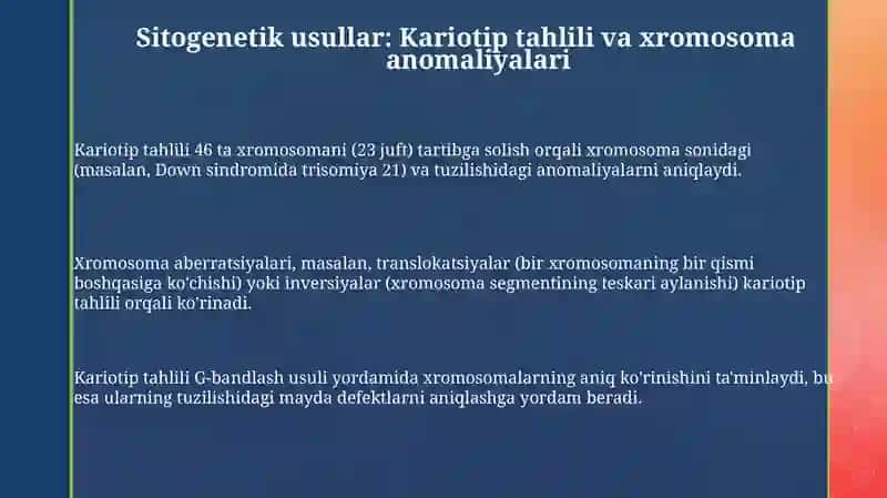 Sitogenetik va Dermatoglifika: Asosiy Tushunchalar va Usullar 3