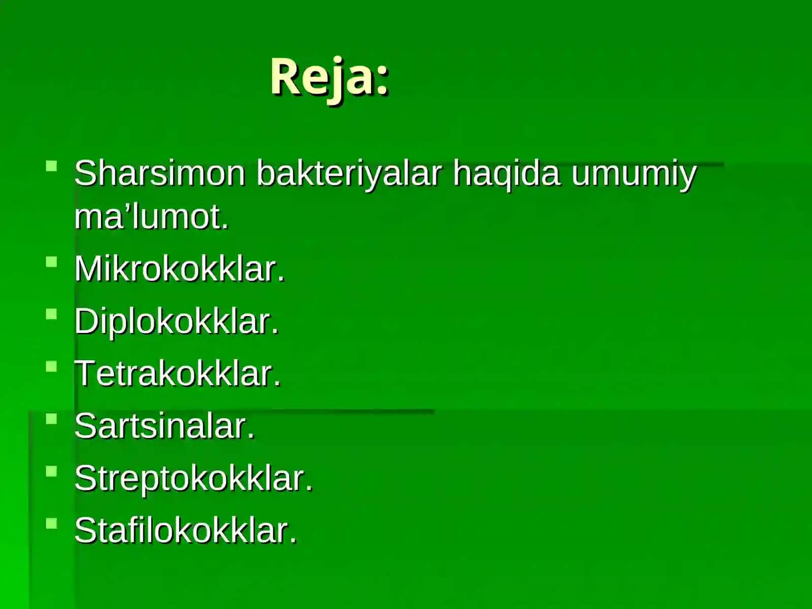 Biologiya yo’nalishi - Sharsimon bakteriyalar morfologiyasi 3