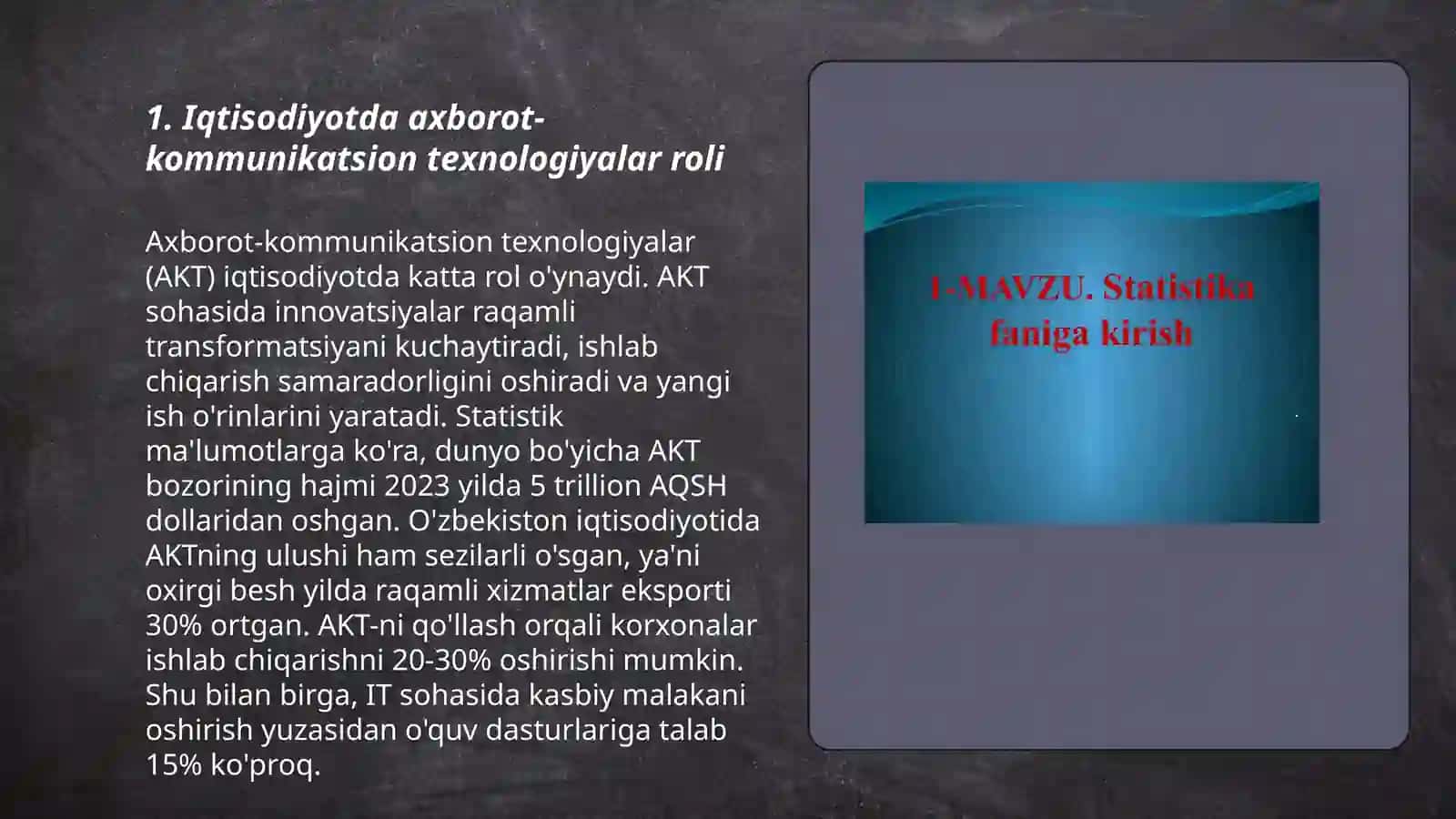 Iqtisodiyota axborot-kammunikatsion texnologiyalar va tizmlar faniga kirish 3