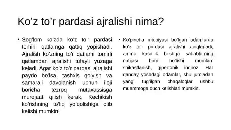 Ko'z to'r pardasi ajralishi 3
