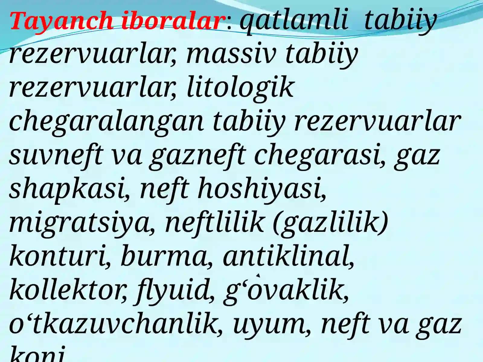 Neftva gaz konlarining kon geologik tavsifi 3