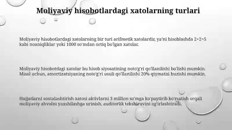 Moliyaviy hisobotdagi xatolarning bir turi 3